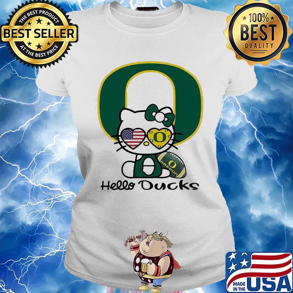 Hello kitty oregon ducks football hello ducks s Ladies tee