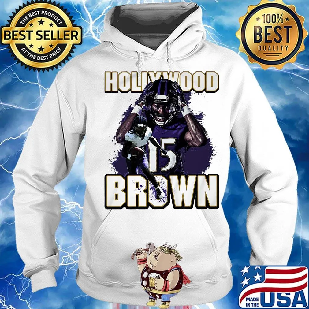 Hollywood brown 15 baltimore raven football team player s Hoodie
