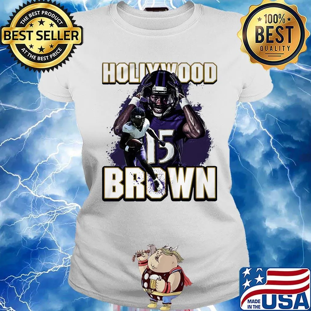 Hollywood brown 15 baltimore raven football team player s Ladies tee