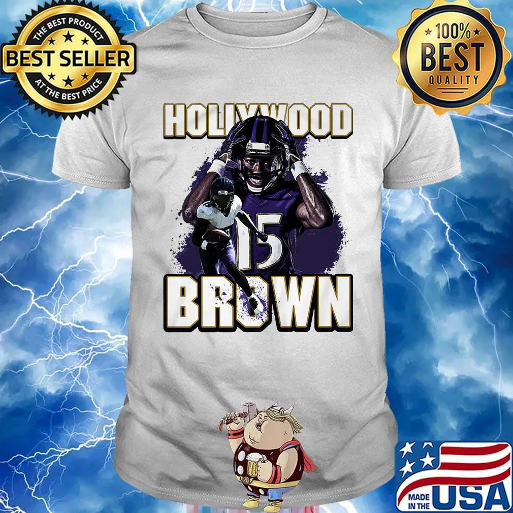Hollywood brown 15 baltimore raven football team player shirt