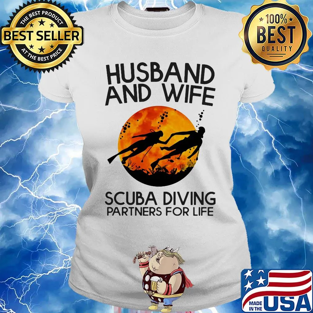 Husband and wife scuba diving partners for life s Ladies tee