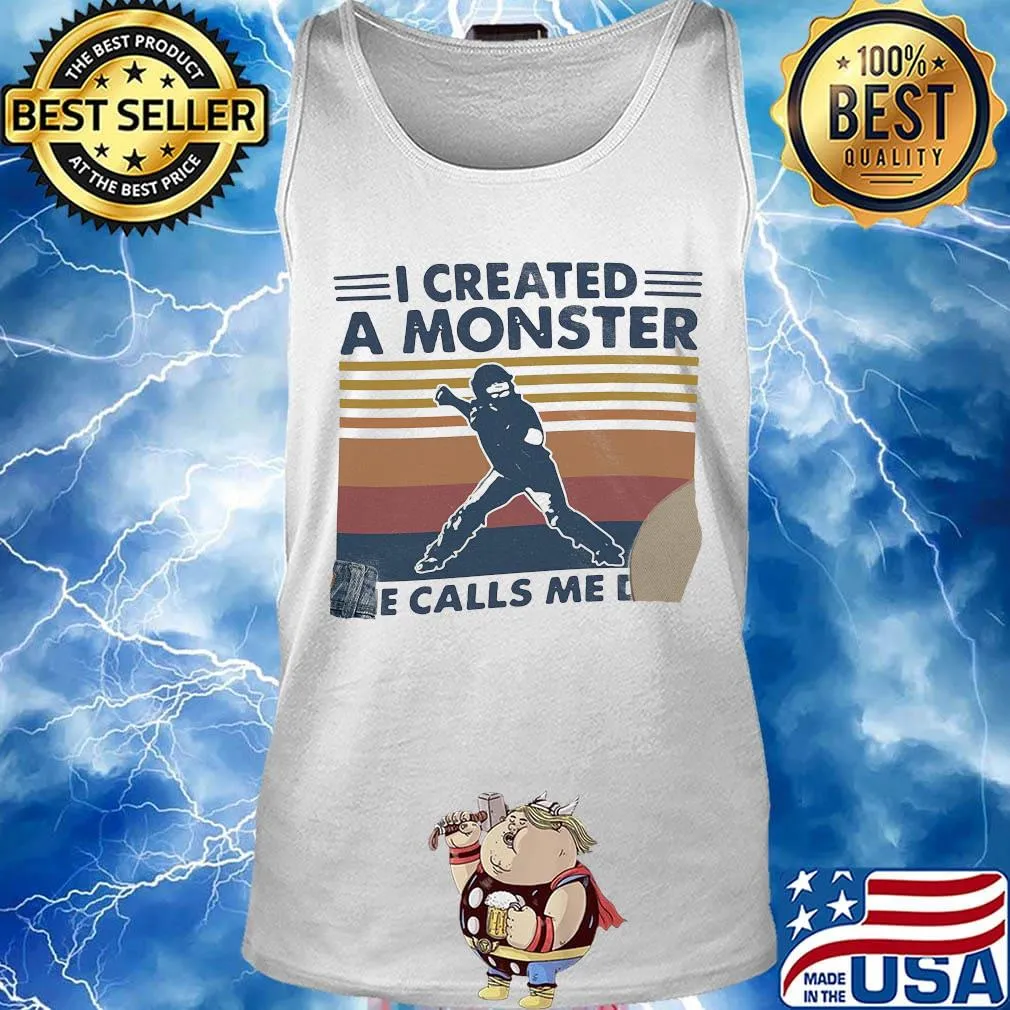 I created a monster she calls me dad vintage retro s Tank top