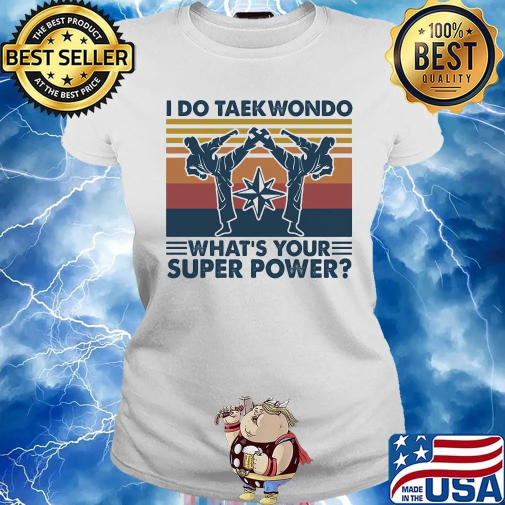 i do taekwondo what's your superpower vintage retro s Ladies tee
