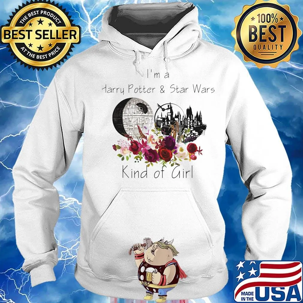 I'm a harry potter and star wars kind of girl flowers s Hoodie