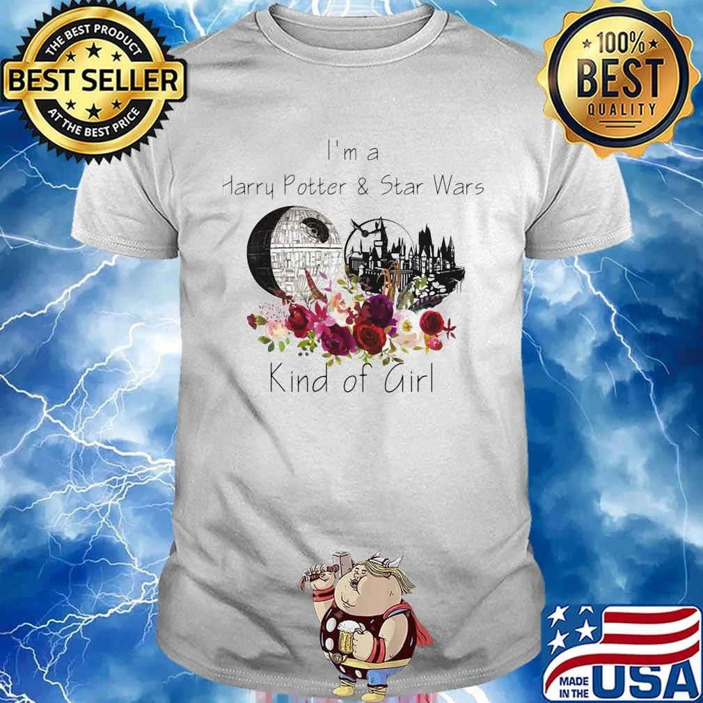 I'm a harry potter and star wars kind of girl flowers shirt