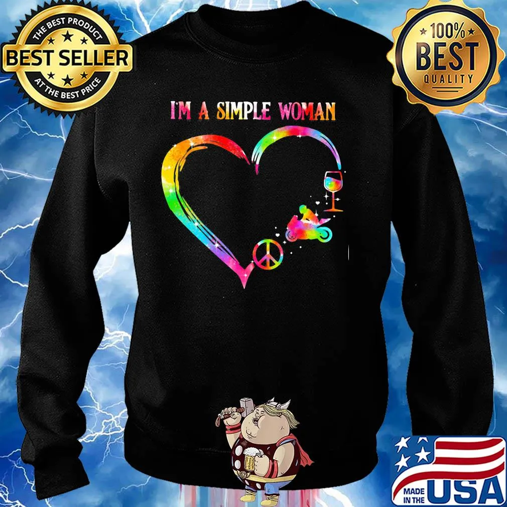 I'm a simple woman heart motorcycle wine s Sweater