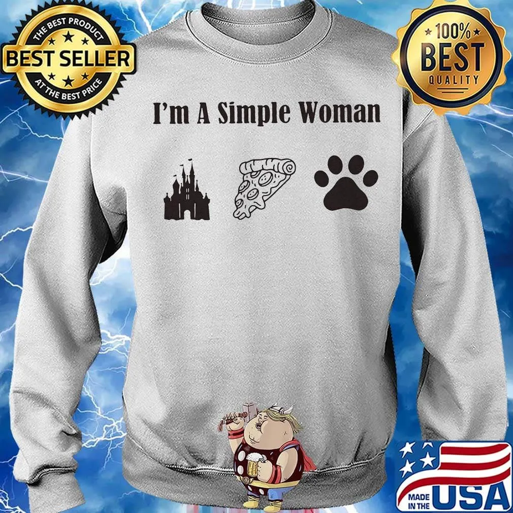 I'm a simple woman walt disney pizza and paw dog s Sweater