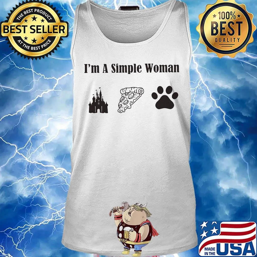 I'm a simple woman walt disney pizza and paw dog s Tank top