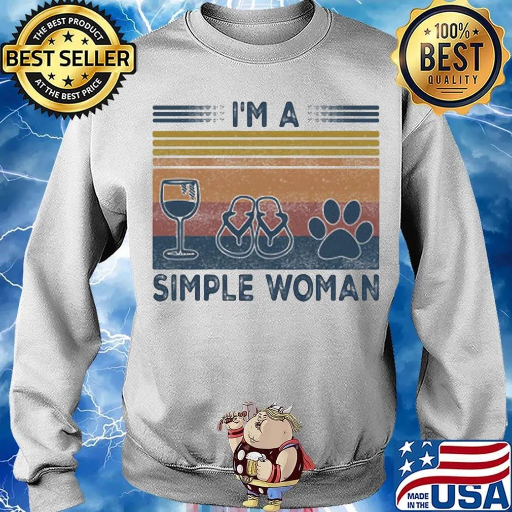 I'm A Simple Woman Wine paw Vintage Retro Shirt Sweater
