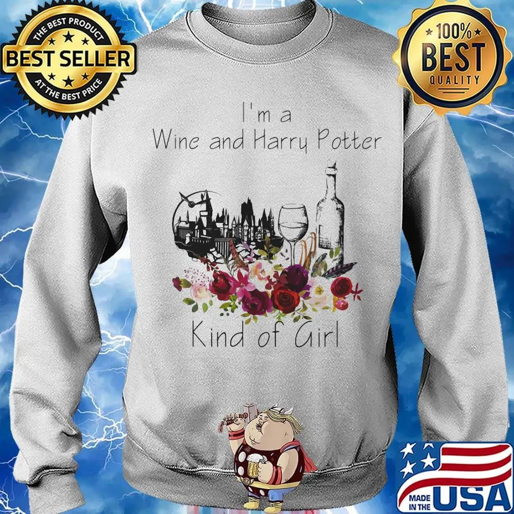 I'm a wine and harry potter kind of girl flowers s Sweater