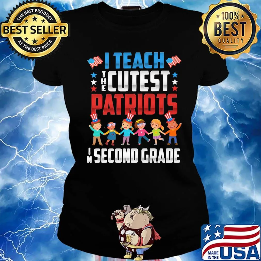 I teach the cutest patriots in second grade american flag independence day s Ladies tee
