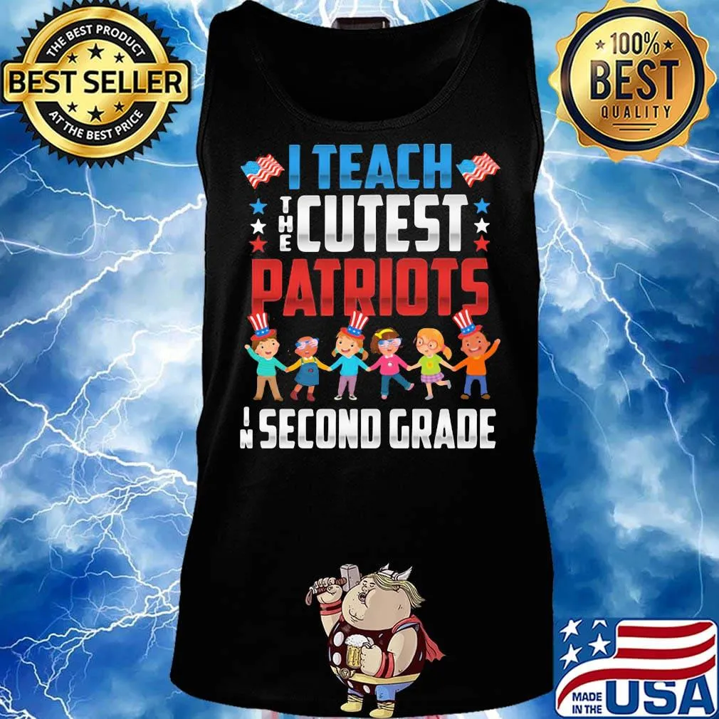 I teach the cutest patriots in second grade american flag independence day s Tank top