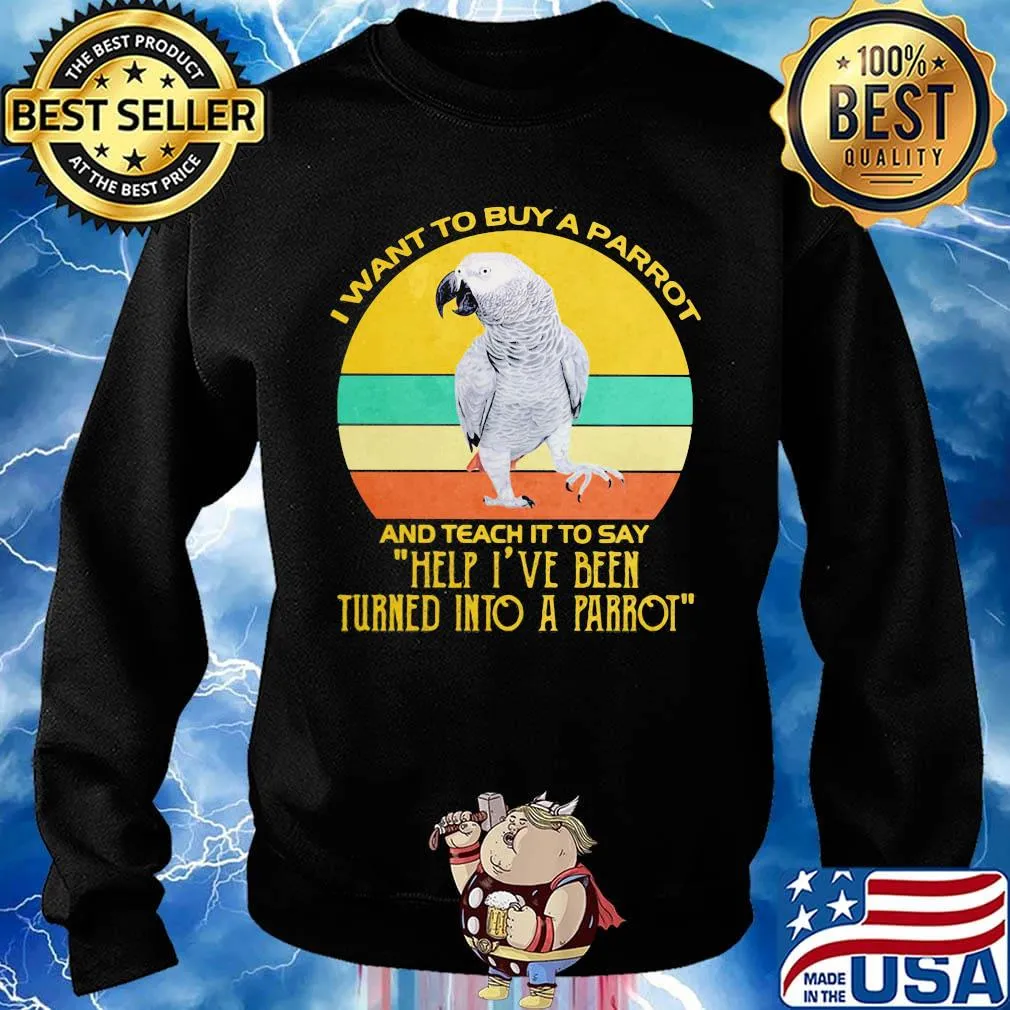 I want to buy a parrot and teach it to say help i've been vintage retro s Sweater