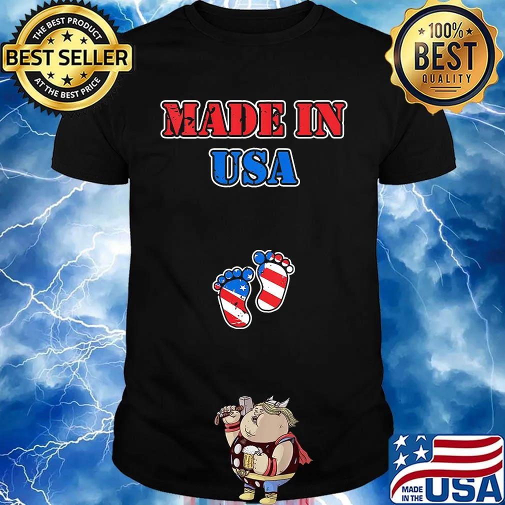 Independence day made in USA paw baby children shirt
