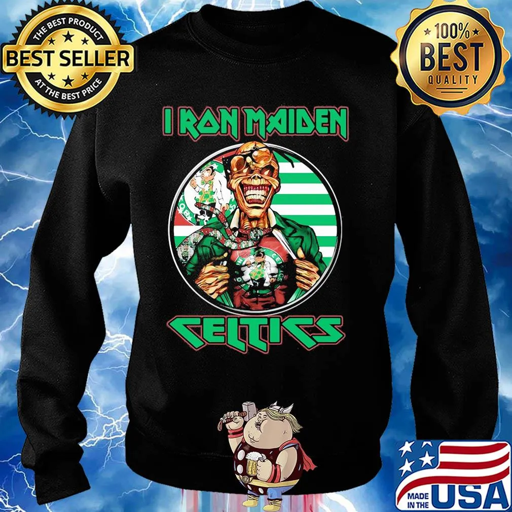 Iron maiden boston celtics american flag independence day s Sweater