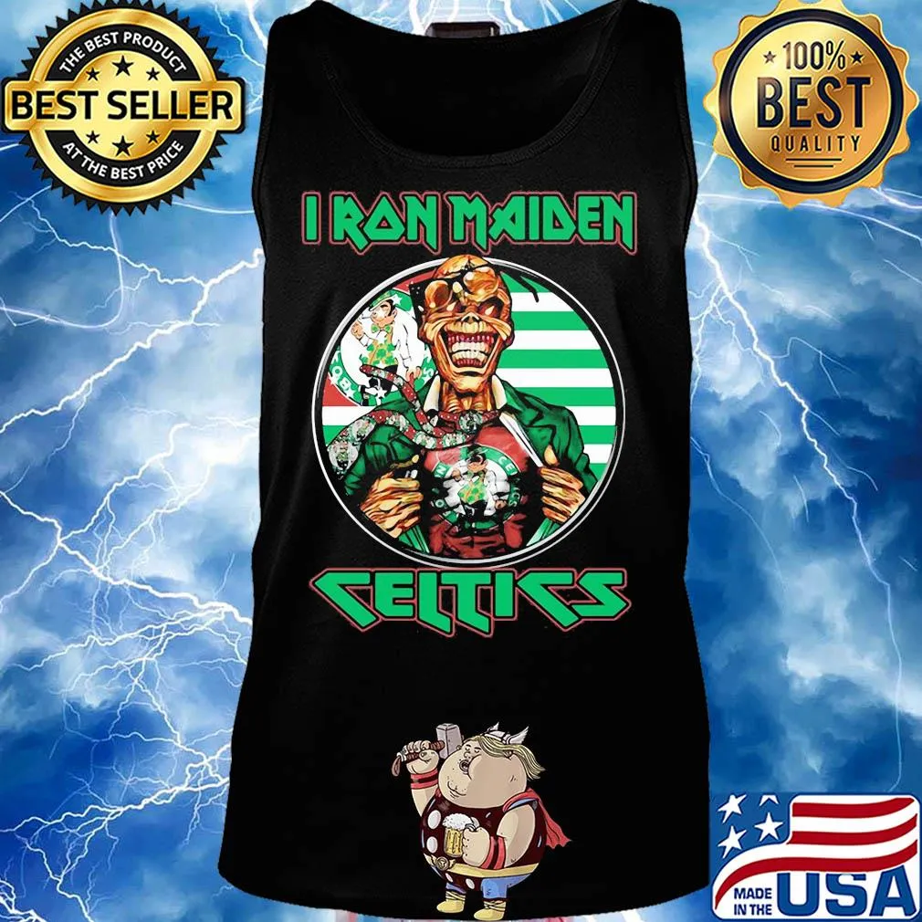Iron maiden boston celtics american flag independence day s Tank top