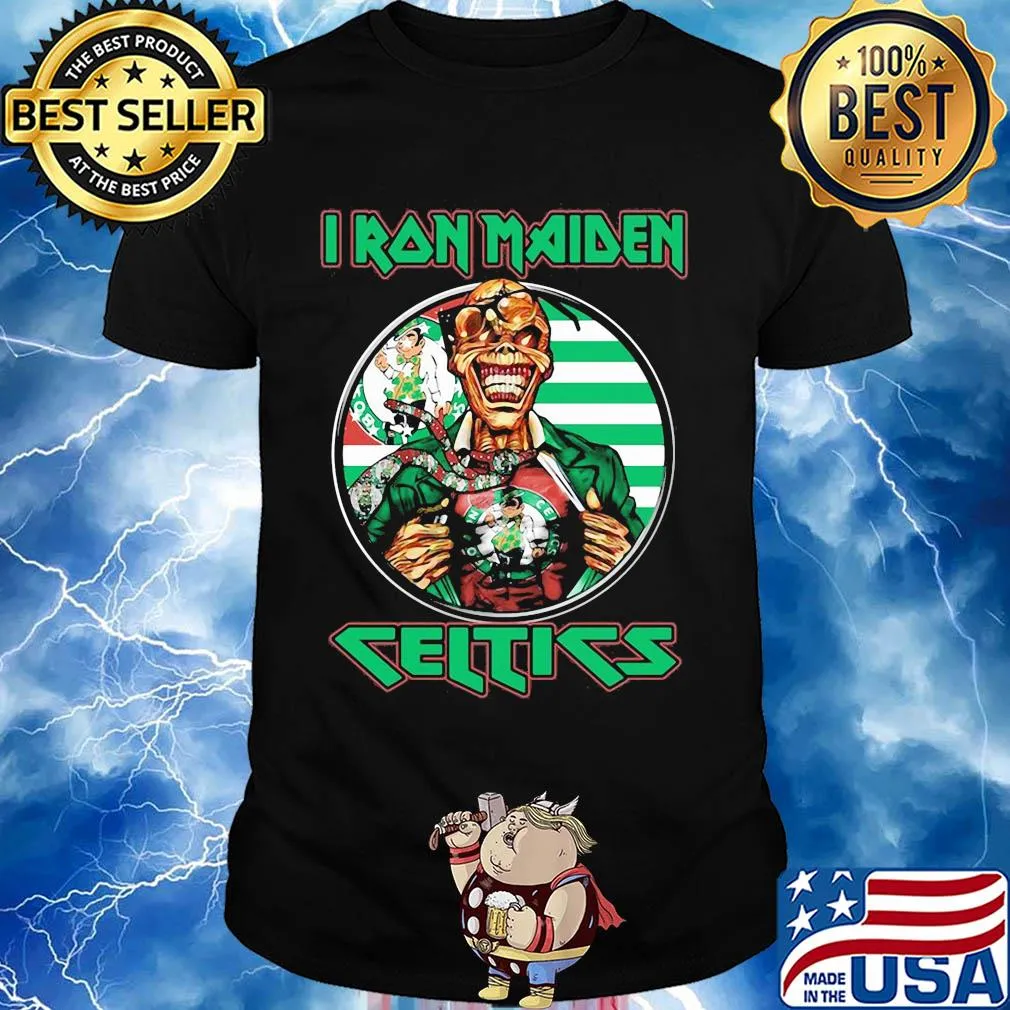 Iron maiden boston celtics american flag independence day shirt