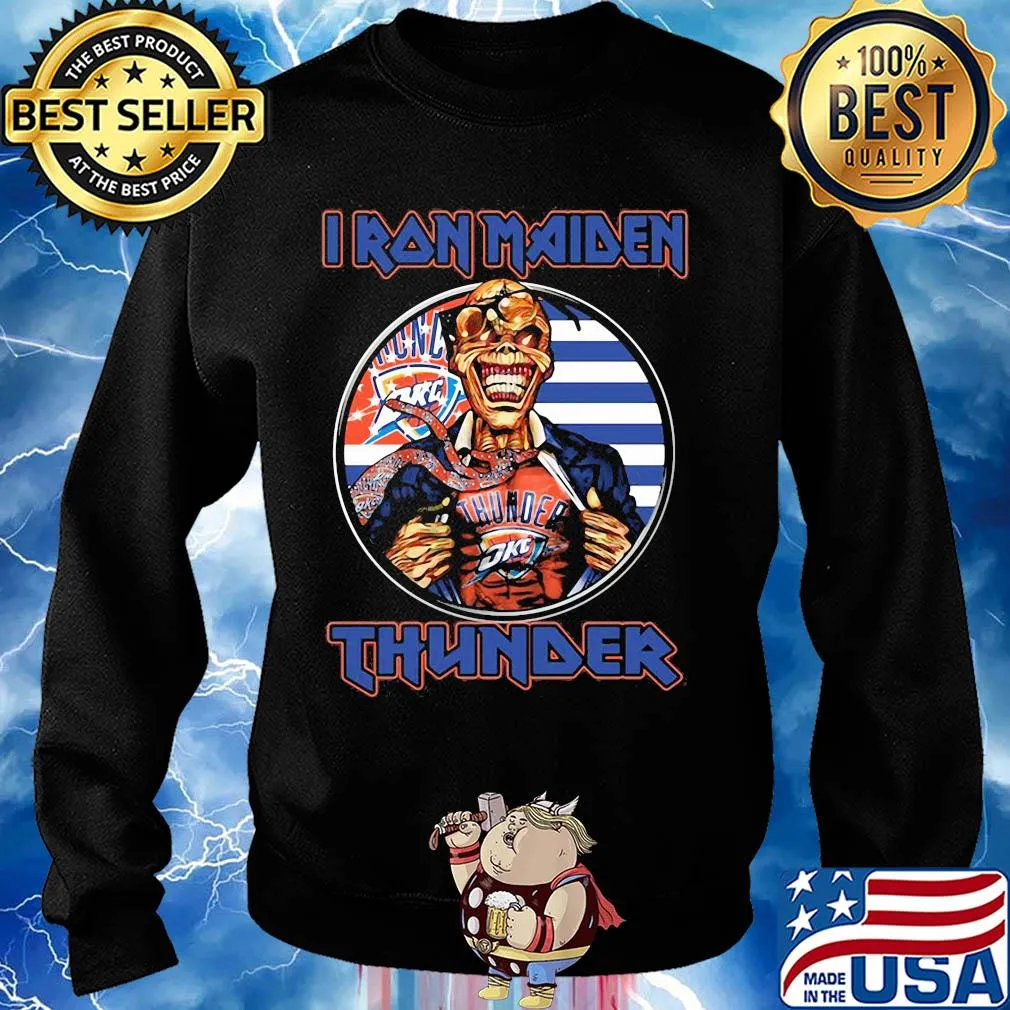 Iron maiden oklahoma city thunder american flag independence day s Sweater