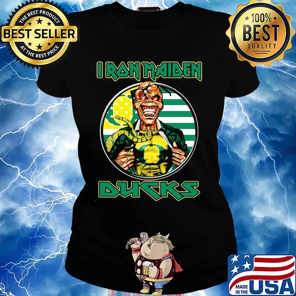 Iron maiden oregon ducks american flag independence day s Ladies tee