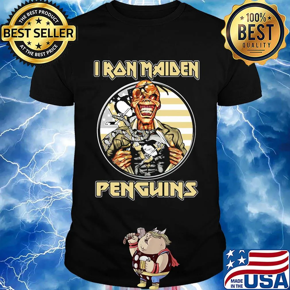 Iron maiden pittsburgh penguins american flag independence day shirt