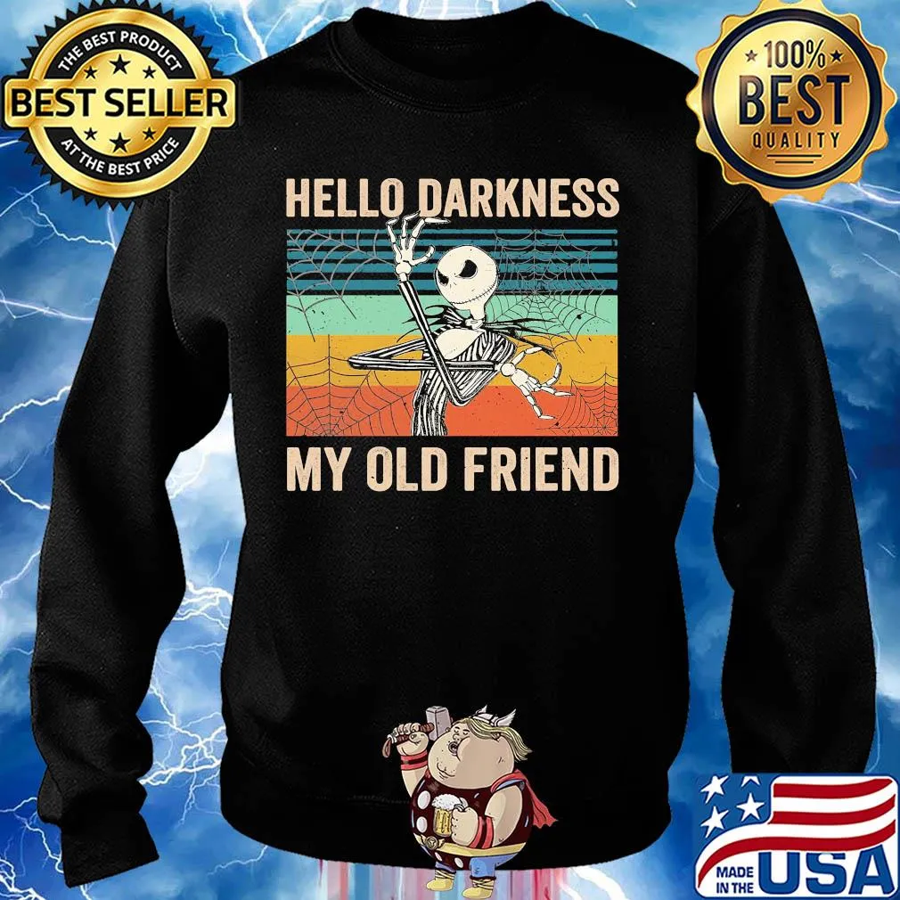 Jack skellington hello darkness my old friend cobweb vintage s Sweater