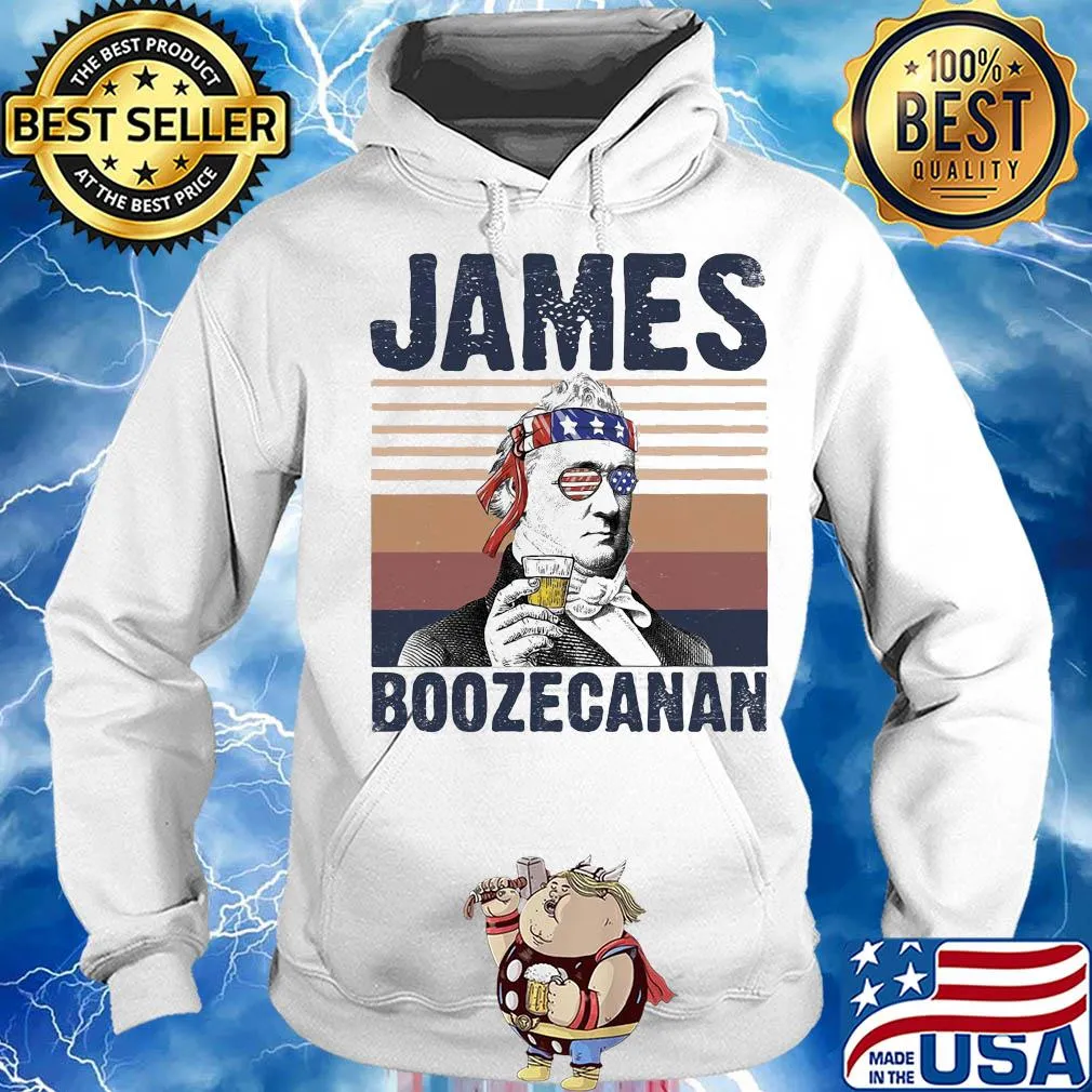 James boozecan wine American flag veteran Independence Day vintage retro s Hoodie