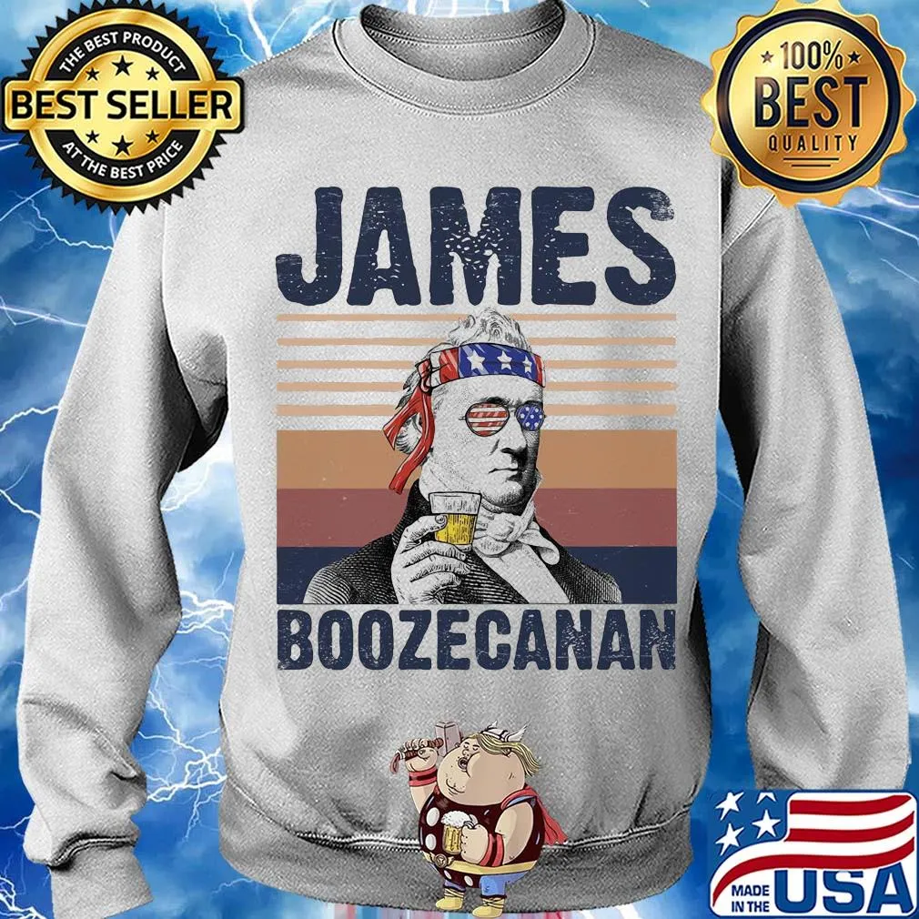 James boozecan wine American flag veteran Independence Day vintage retro s Sweater