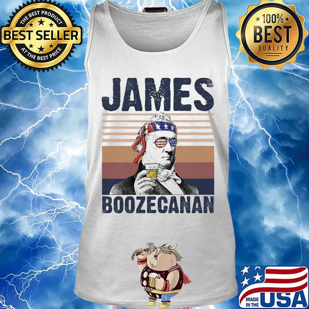 James boozecan wine American flag veteran Independence Day vintage retro s Tank top