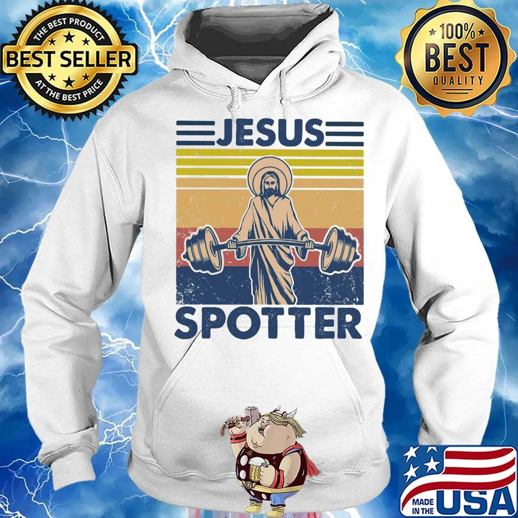 Jesus spotter weight lifting vintage retro s Hoodie