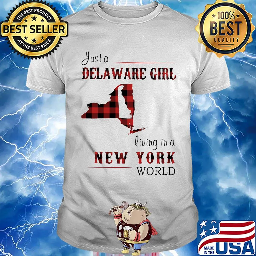 Just a delaware girl living in a new york world map shirt