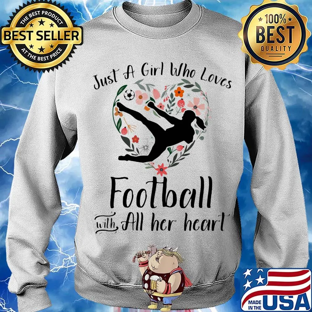 Just a girl who love football with all her heart flowers s Sweater