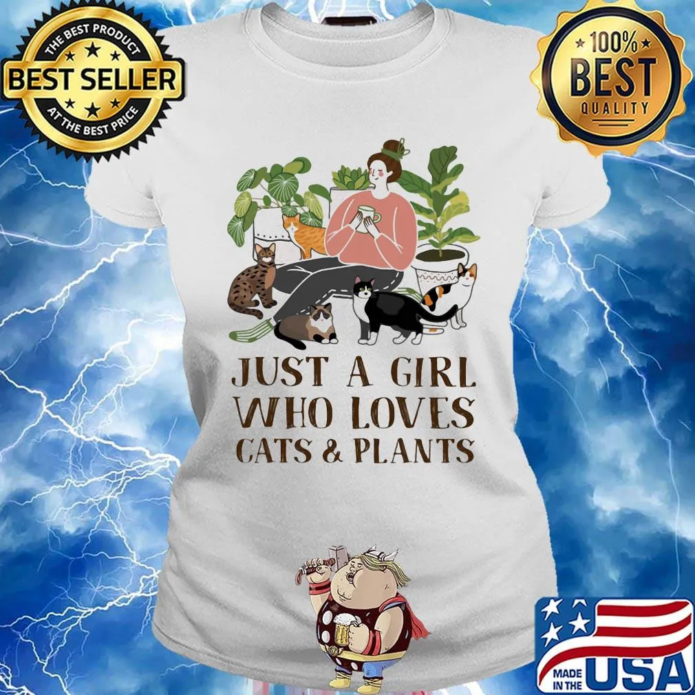 Just A Girl Who Loves Cat And Plants Shirt Ladies tee