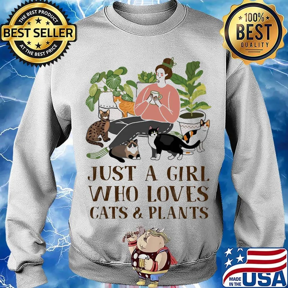 Just A Girl Who Loves Cat And Plants Shirt Sweater