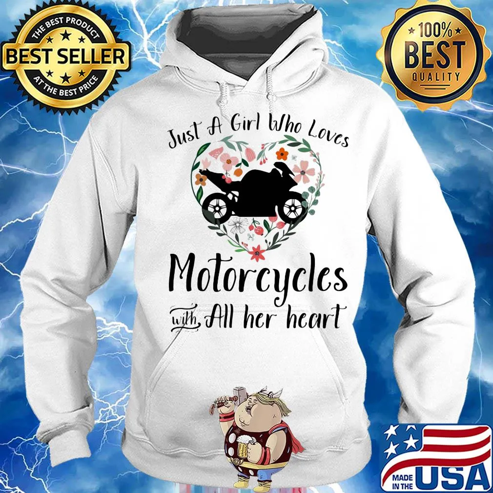 Just a girl who loves motorcycles with all her heart flowers s Hoodie