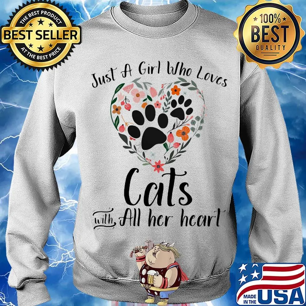 Just a girl who loves paw cats with all her heart flowers s Sweater