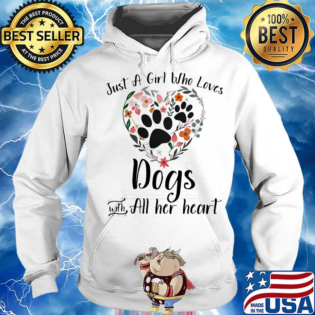 Just a girl who loves paw dogs with all her heart flowers s Hoodie