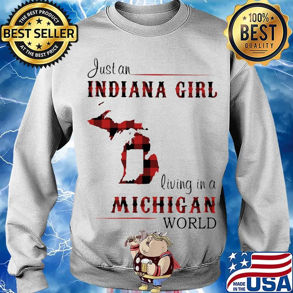 Just a indiana girl living in a michigan world map s Sweater