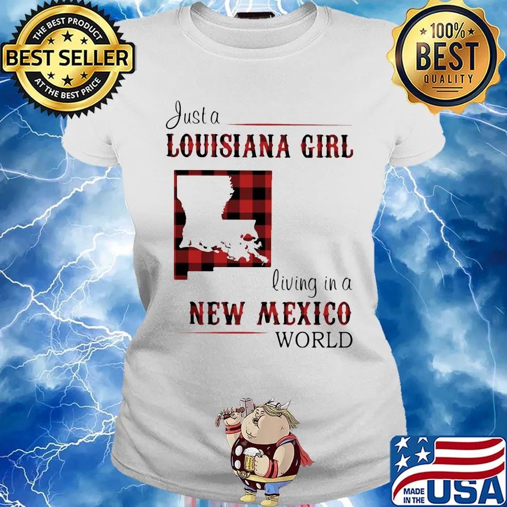 Just a louisiana girl living in a new mexico world map s Ladies tee