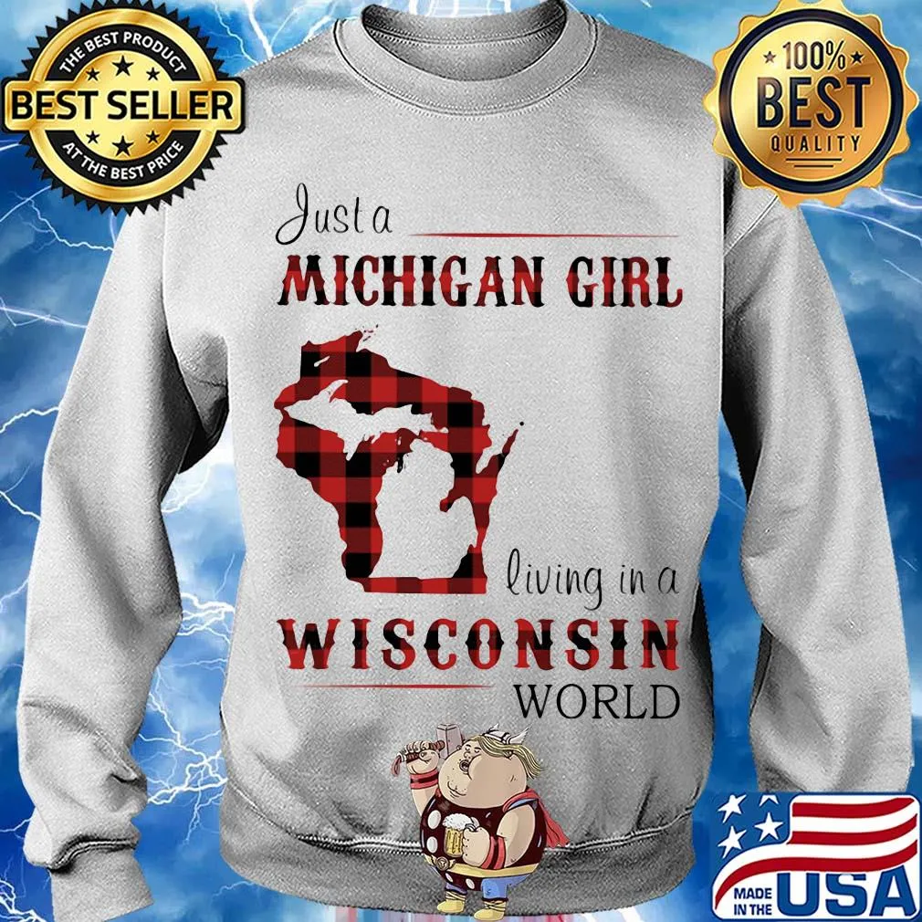 Just a michigan girl living in a wisconsin world map s Sweater