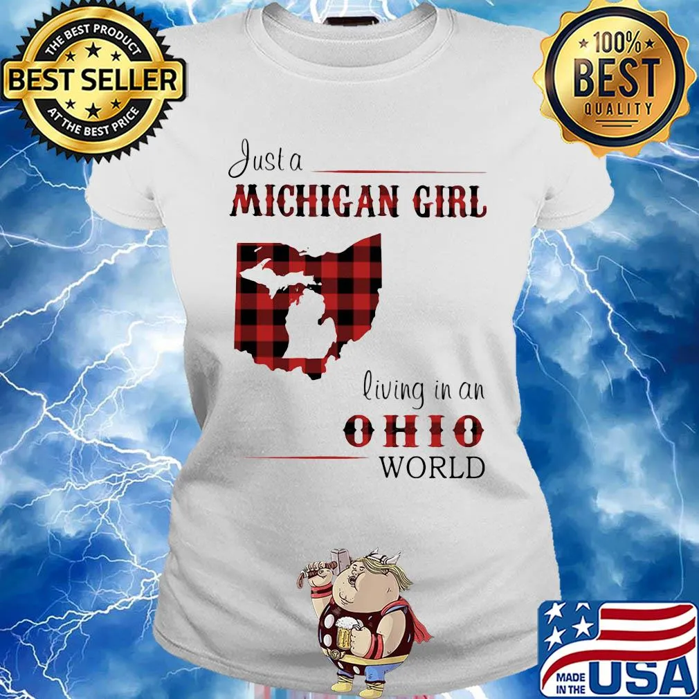 Just a michigan girl living in an ohio world map s Ladies tee