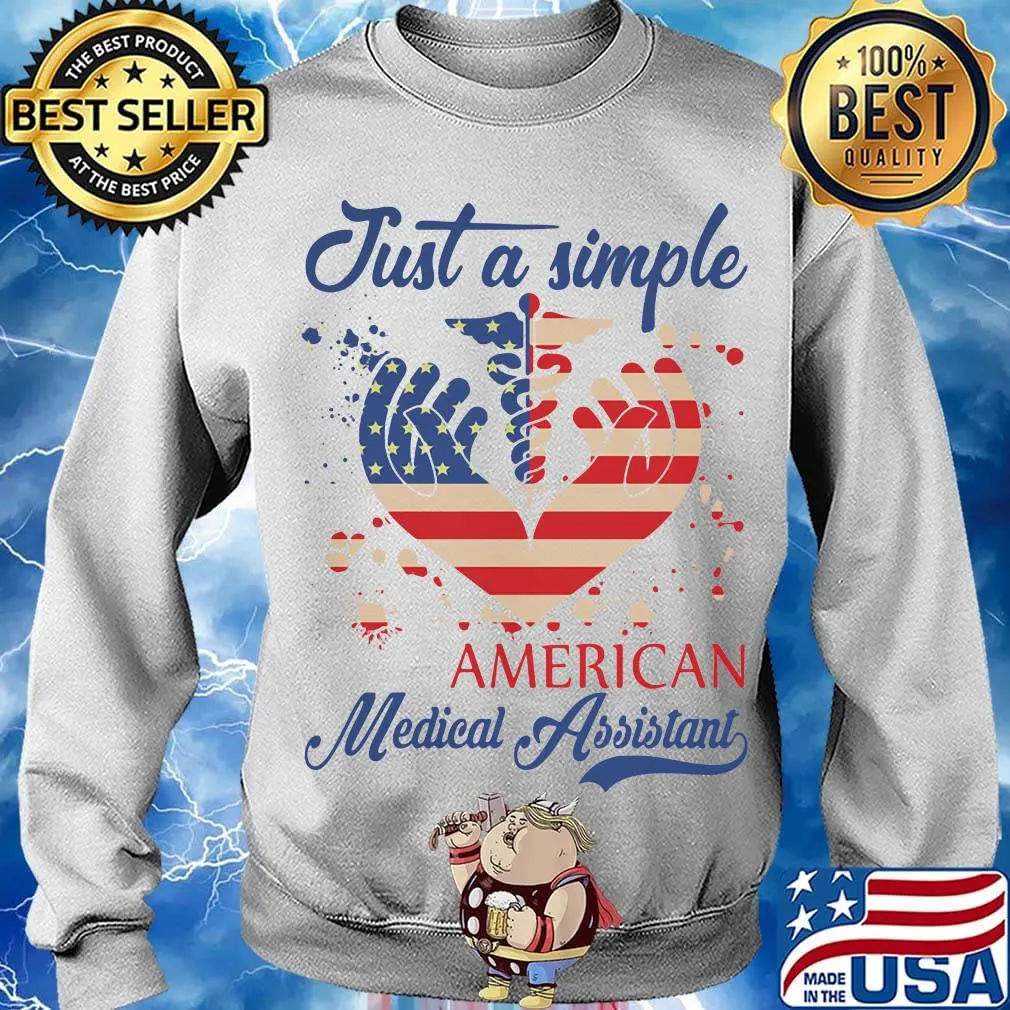 Just a Simple American medical Assistant Heart Independence Day s Sweater