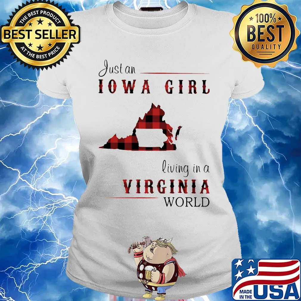 Just an iowa girl living in a virginia world map s Ladies tee