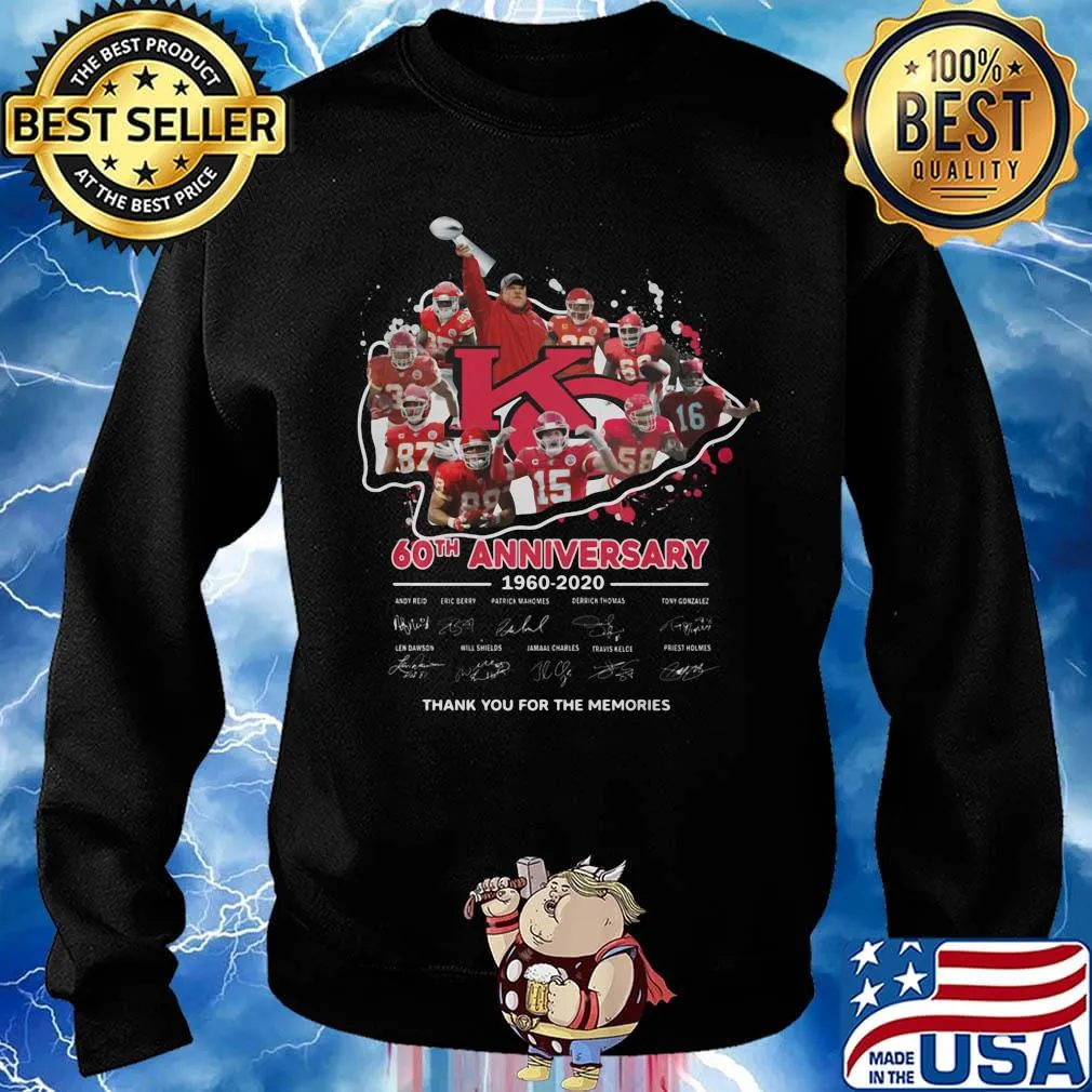 Kansas city chiefs 60th anniversary 1960 2020 thank you for the memories signatures s Sweater