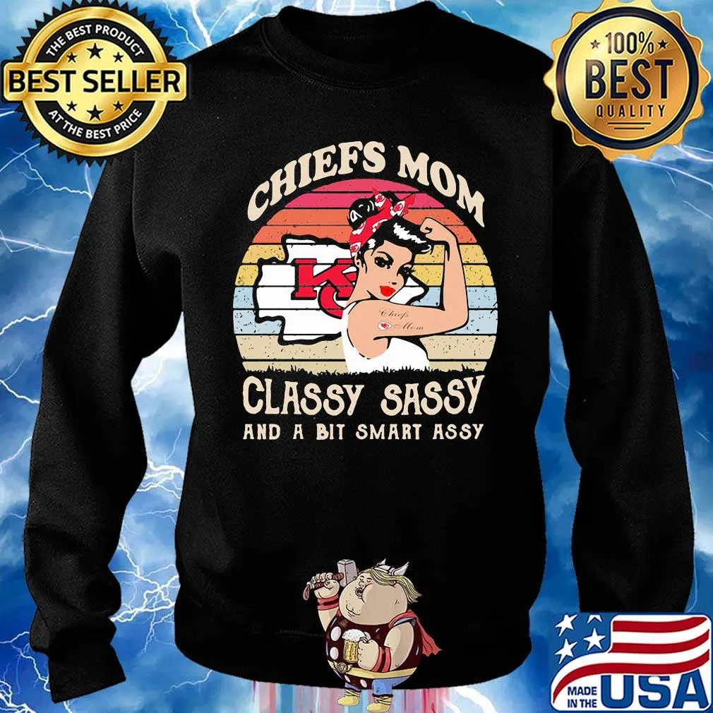 Kansas city chiefs mom classy sassy and a bit smart assy vintage retro s Sweater