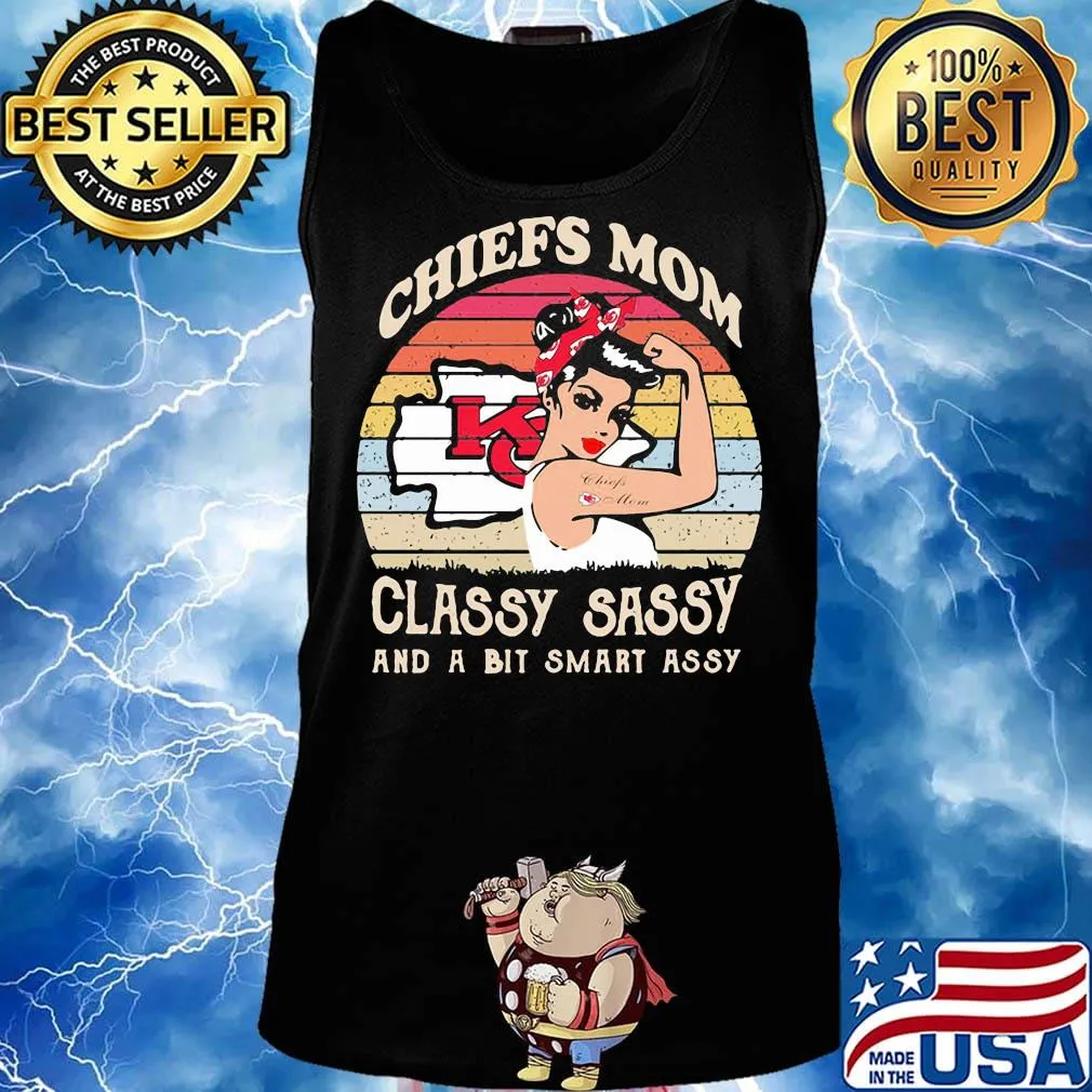 Kansas city chiefs mom classy sassy and a bit smart assy vintage retro s Tank top