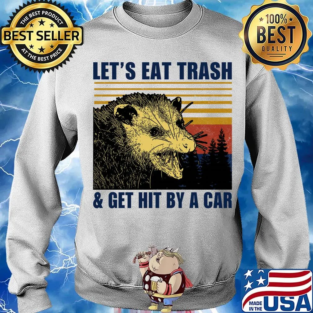 Let's eat trash and get hit by a car vintage retro s Sweater