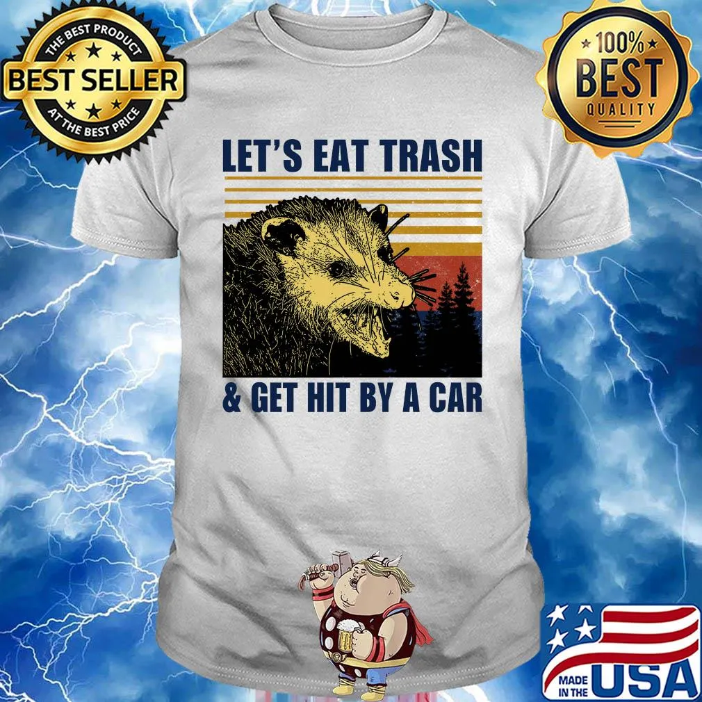 Let's eat trash and get hit by a car vintage retro shirt