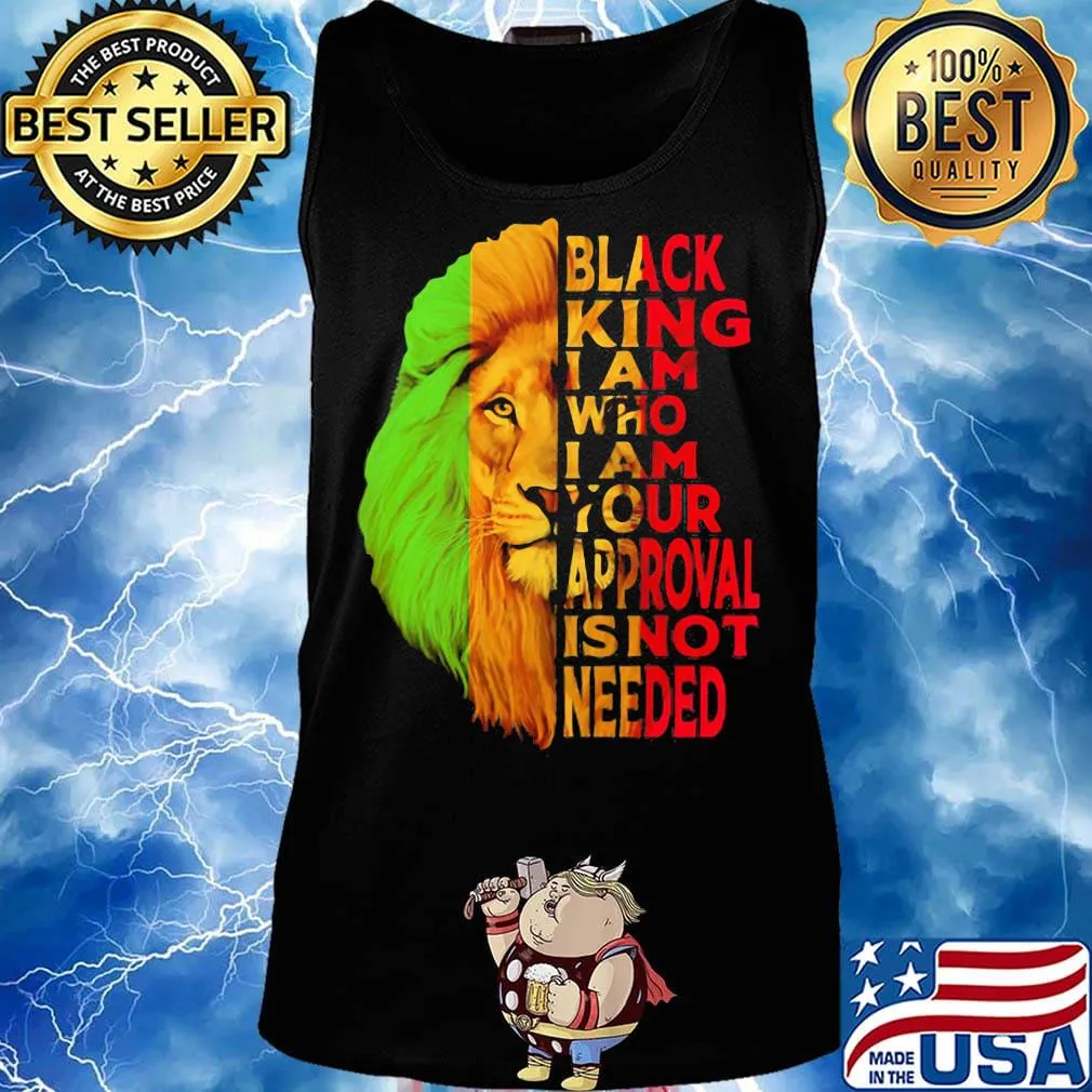 Lion black king i am who i am your approval isn't needed black s Tank top
