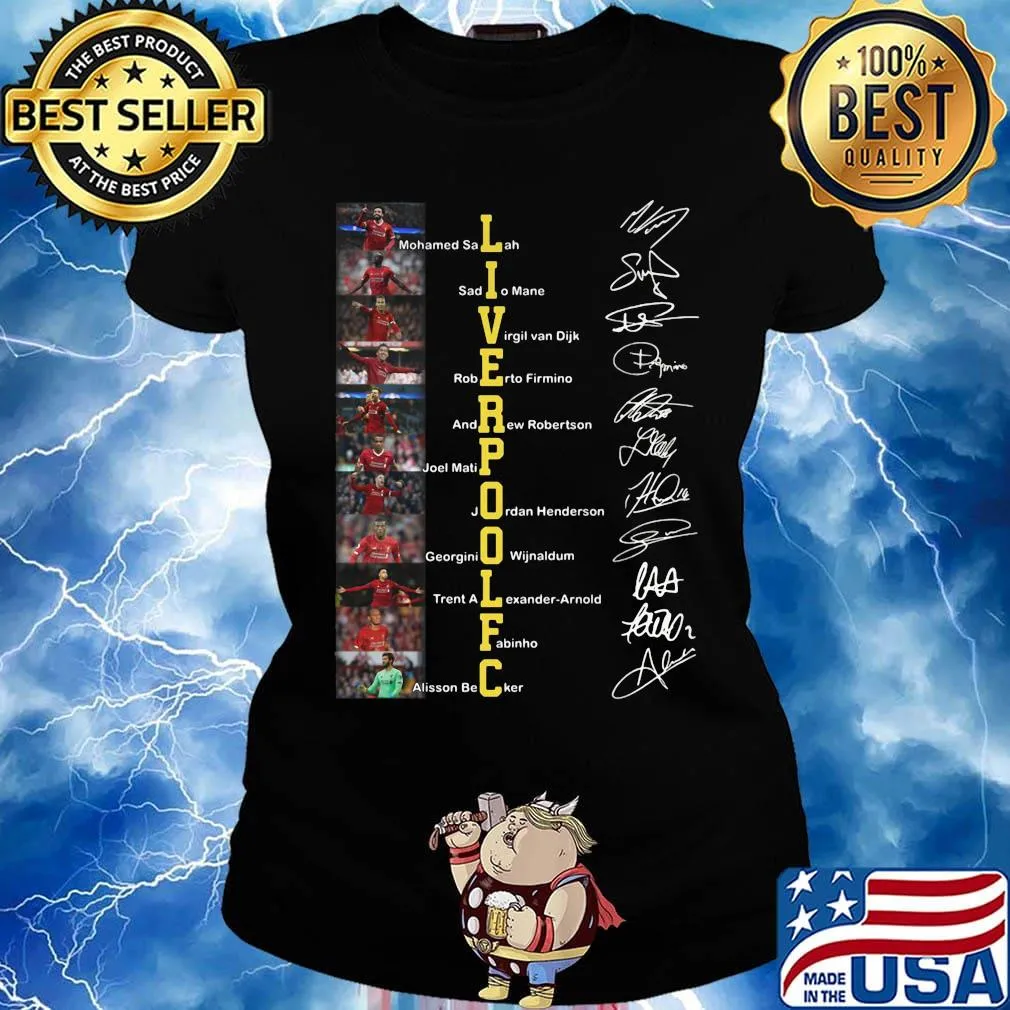 Liverpool fc football players signatures s Ladies tee