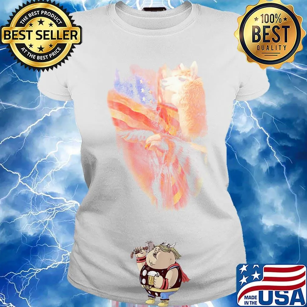 Llama American Wings Independence Day Shirt Ladies tee